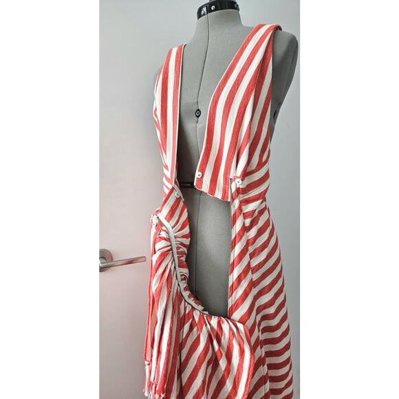 JBQ JUST BEE QUEEN Tulum chili striped goop resort midi dress nwt $635 m US-6 - Picture 10 of 16